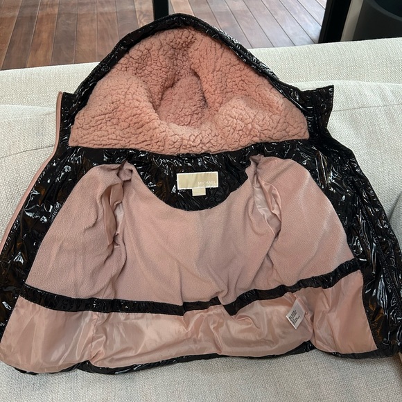 Michae Kors black and pink puffer coat size 5/6 - Picture 6 of 7